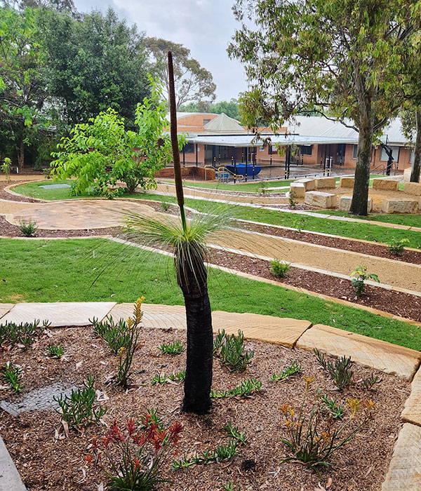 Ambarvale High School campbelltown nsw commercial landscaping construction and design, garden beds, paths