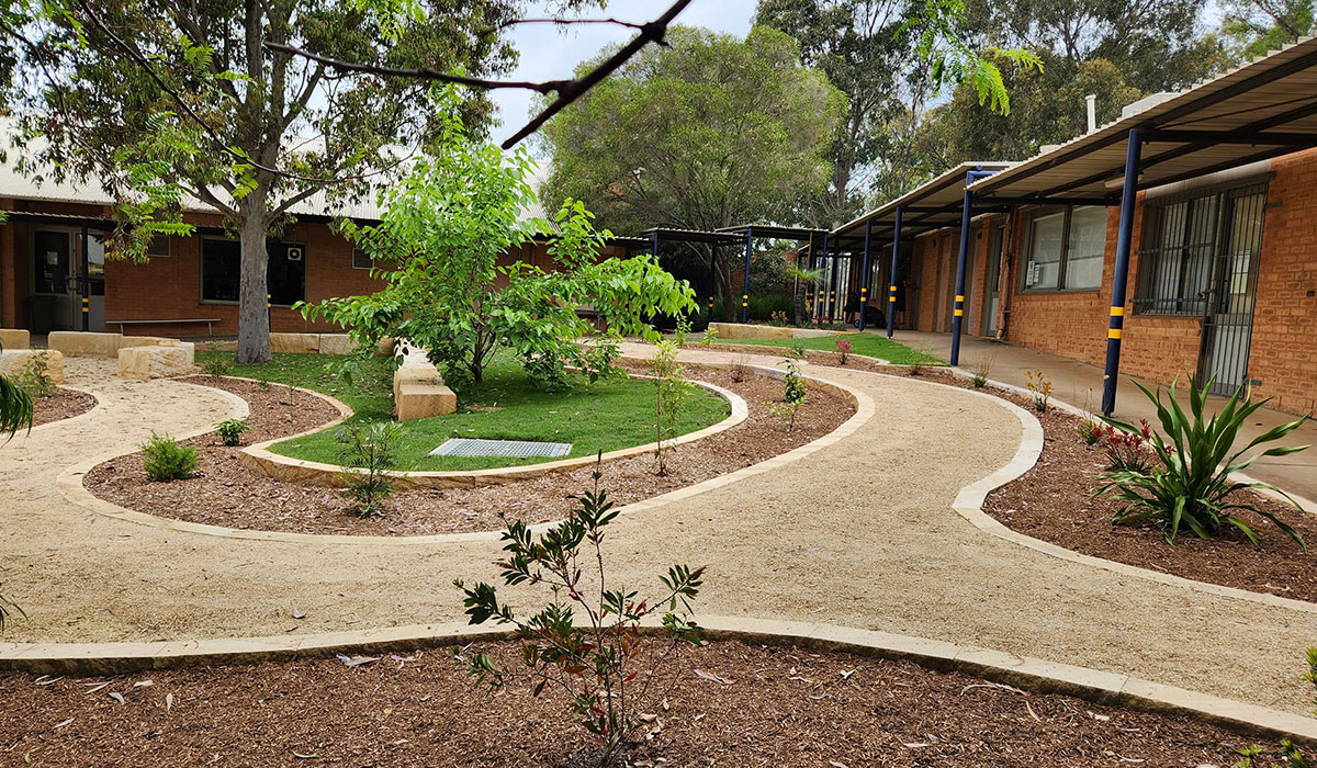 Ambarvale High School campbelltown nsw commercial landscaping construction and design, garden beds, paths