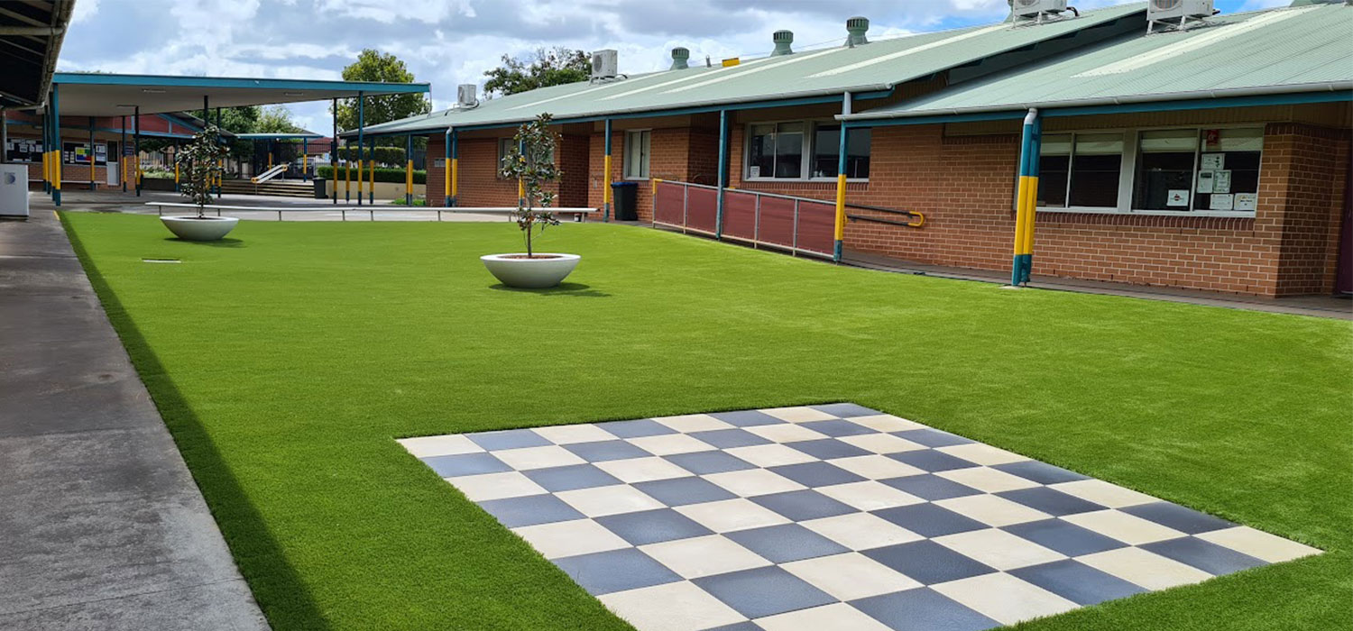 Greenway Park Public School, turf laying, commercial landscaping construction and design