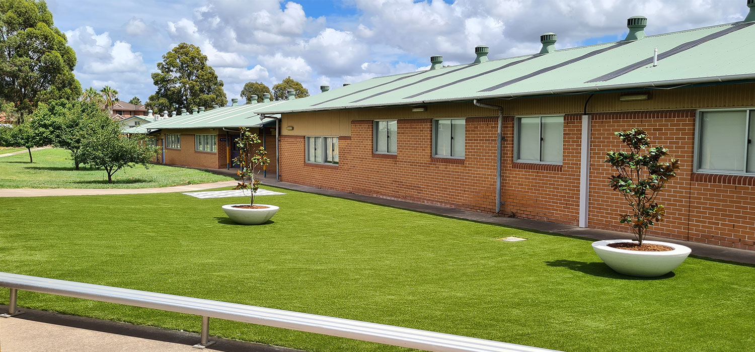 Greenway Park Public School, turf laying, commercial landscaping construction and design