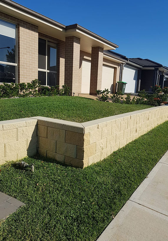 Denham Court Residential Landscaping Project Retaining Wall