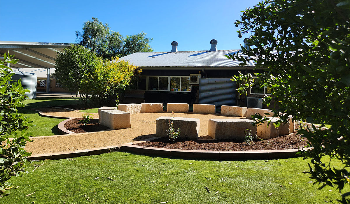 Thirlmere Public School Yarning Circle with Bush Tucker Plants, Commercial Landscaping Design